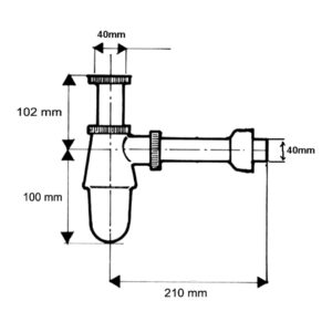 Rysunek techniczny -wymiary syfonu 200S