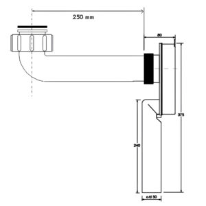 Schemat - Syfon umywalkowy podtynkowy SUP-WH